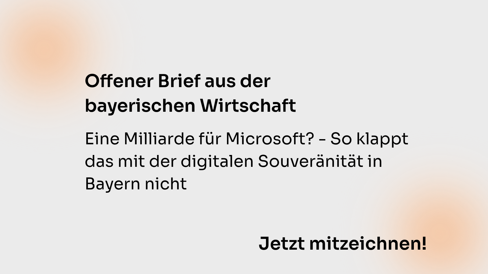Beitragsbild zum offenen Brief an den Freistaat Bayern zum anstehenden Deal mit Microsoft